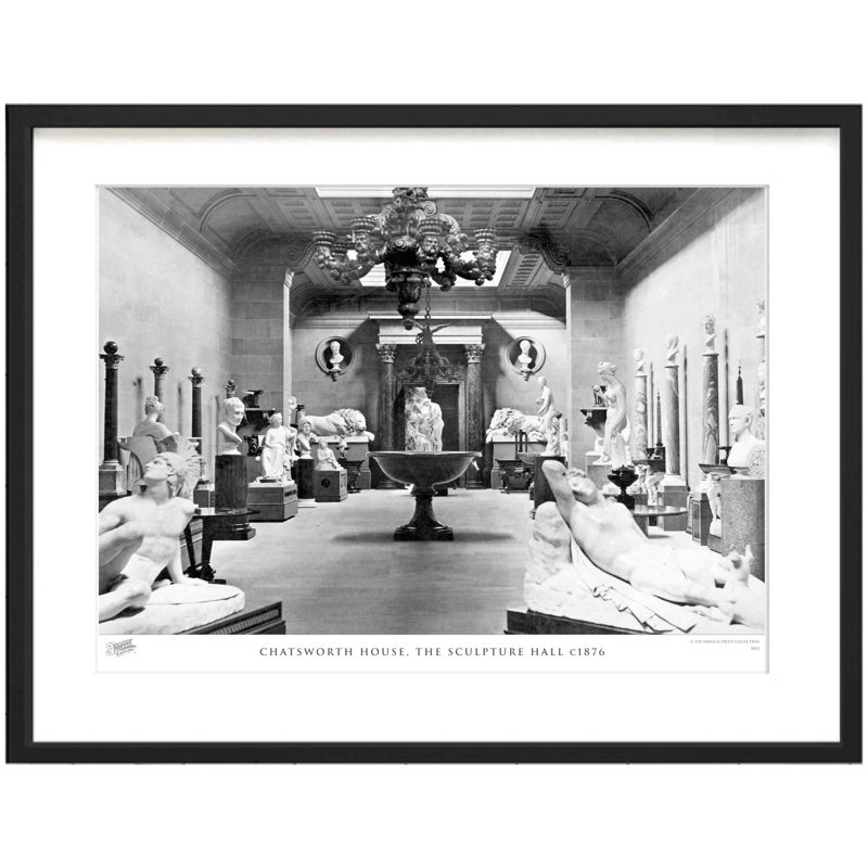 Chatsworth House, The Sculpture Hall C1876 - Single Picture Frame Print, 40cm H x 50cm W x 2.3cm D