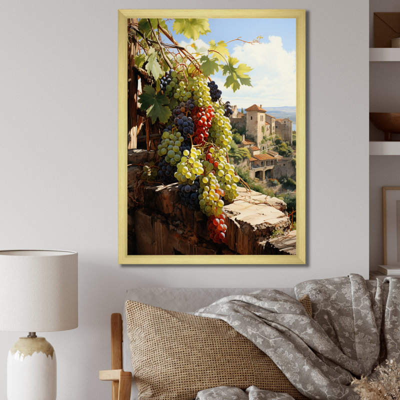 Green Wineyard, ancienne sagesse - impression, H 44 po x l 34 po x P 1,5 po, Cadre photo doré simple
