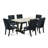 7-Piece Solid Wood Top Dining Table with 6 Chairs with Lattice Back-699294564-699294570