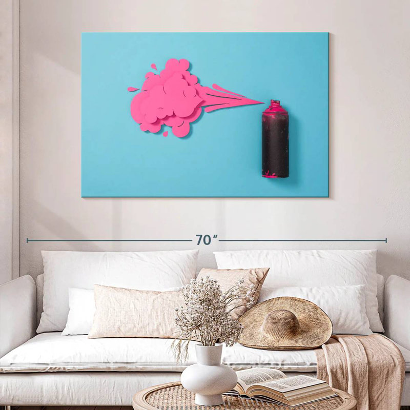 Senne Creative Pink Spray Paint, 32" H x 48" W