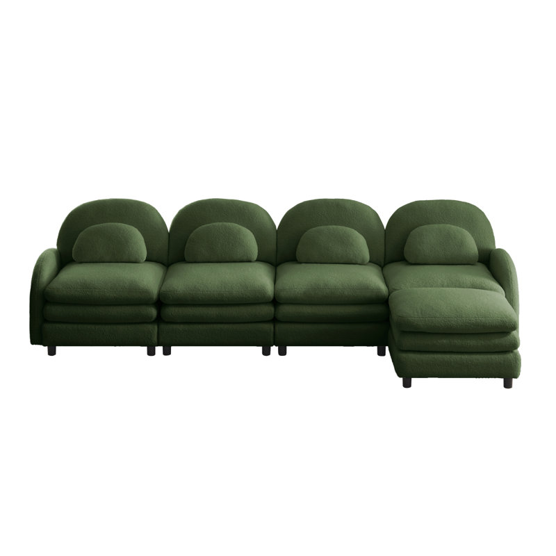 Canapé 4 places Teddy, H 35,4 po x l 129,1 po x P 55,5 po, Vert