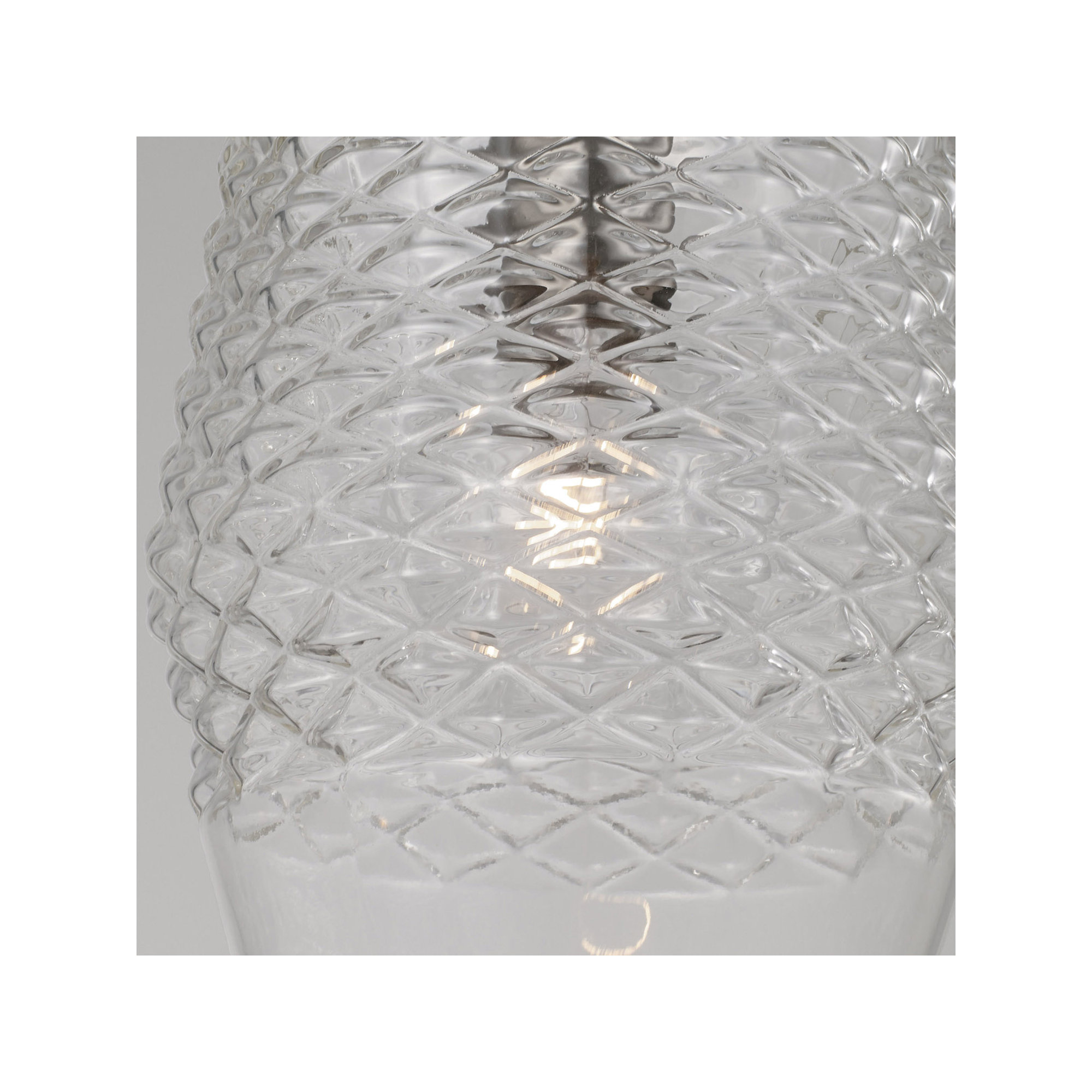 Single Light Glass Dimmable Pendant, Brushed Nickel