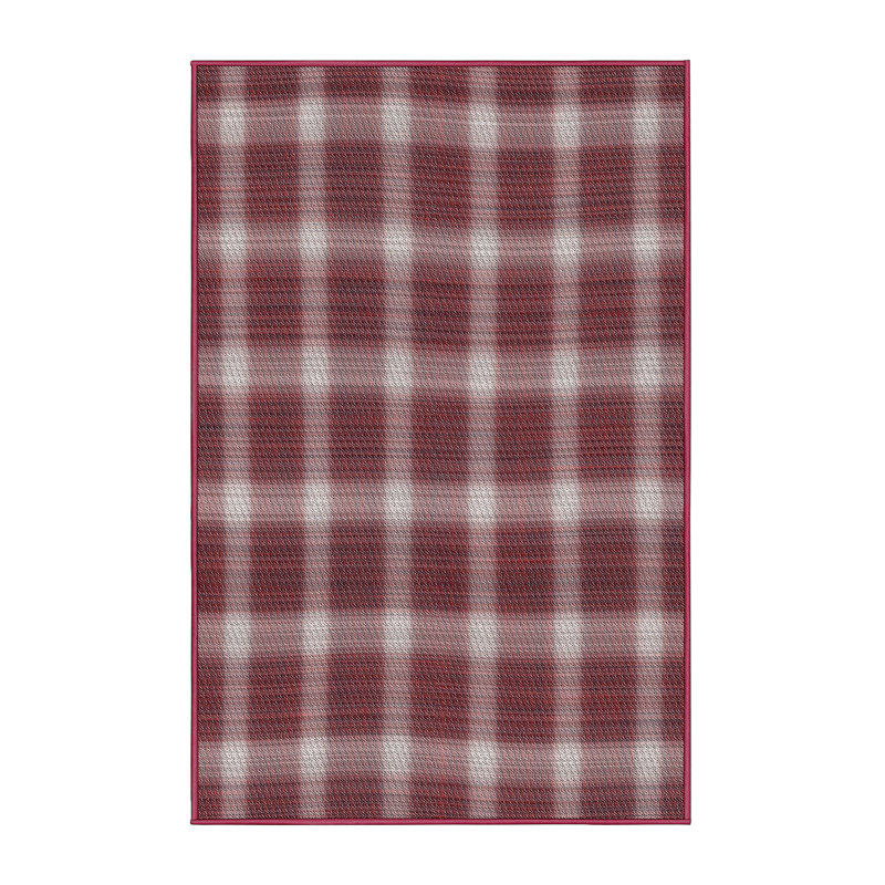 Tapis brun/blanc à motifs, Rectangle 2 pi x 4 pi
