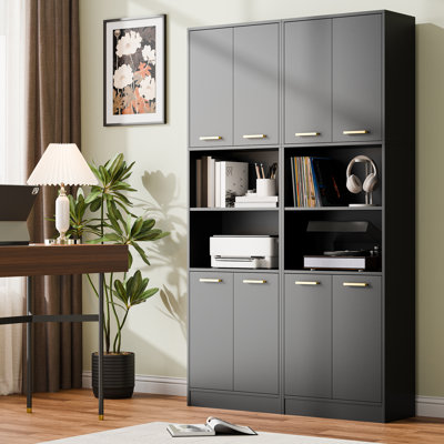 74.8'' H X 22.1'' W Manufactured Wood Standard Bookcase with Adjustable Shelves