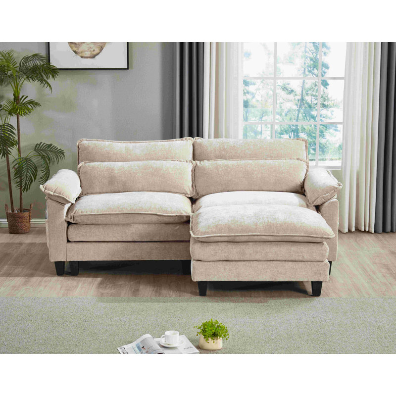 Grand canapé modulaire en L avec repose-pieds 79,6 po Luqi, LAMPE LUMINEUSE