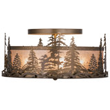 Rustic Lodge 4 - Light Semi Flush Mount