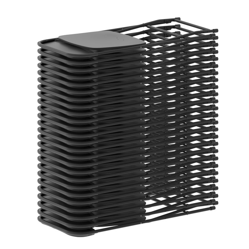 Premium Plastic Folding Chair, Black 