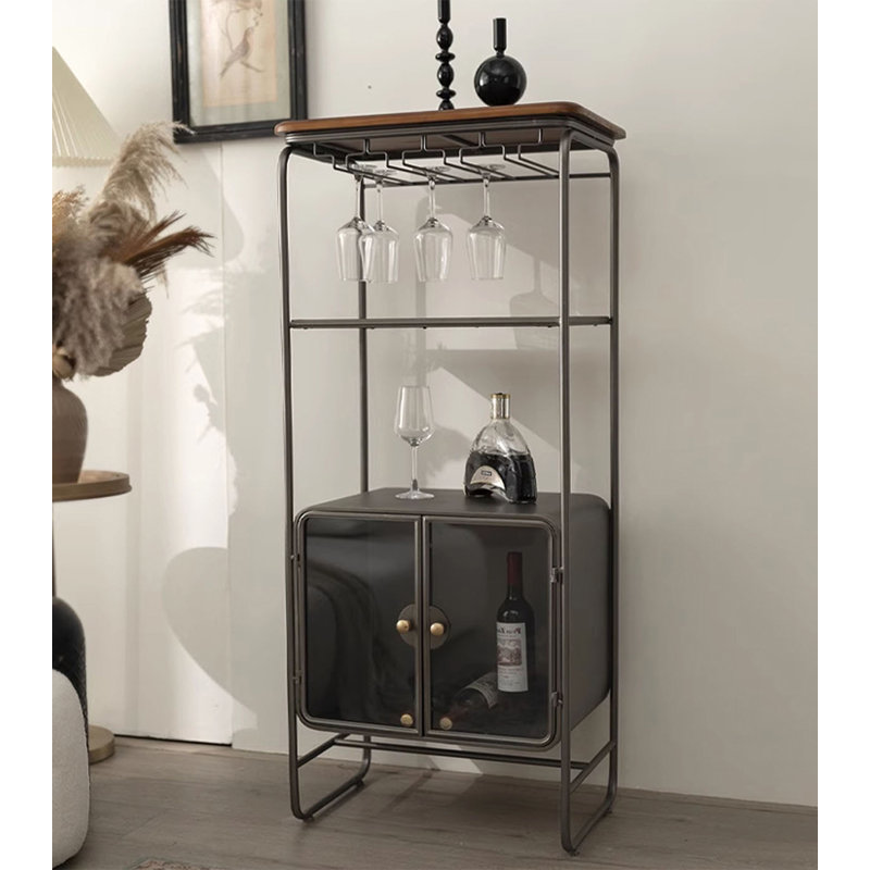 22.83" Black Rectangular Solid Wood Wine Rack