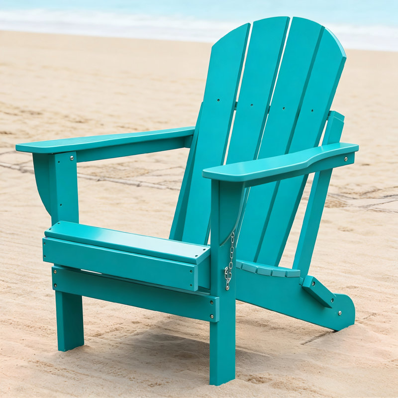 Confortable chaise pliante Adirondack, Hdpe semblable au bois avec deux porte-gobelets pour le jardin et la cour