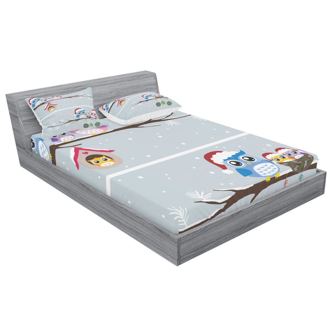 Microfiber Polka Dots Sheet Set Ambesonne 