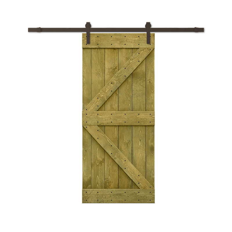 Porte de grange à panneaux K Series, Gris anthracite, Café noir, 20" x 84"