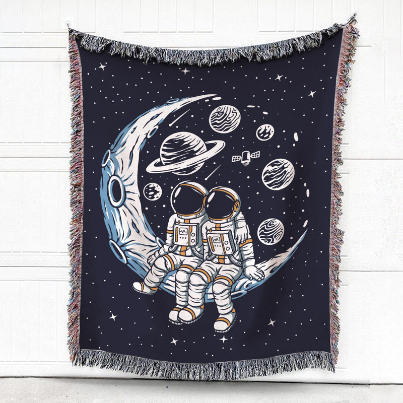 Hand Woven Throw Blanket, 50" W x 60" L