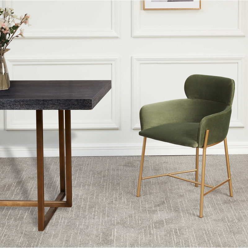 Tighe 19.3'' H Upholstered Armchair, Navy, Gold