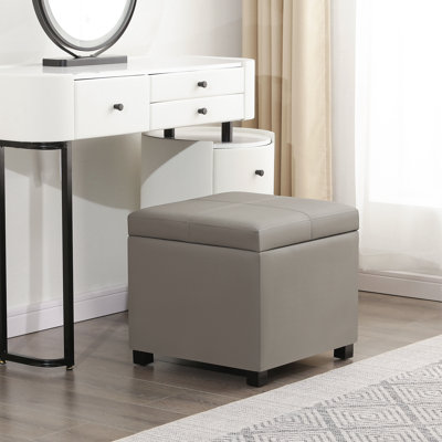 Repose-pieds carré avec rangement relevable 17,3 po