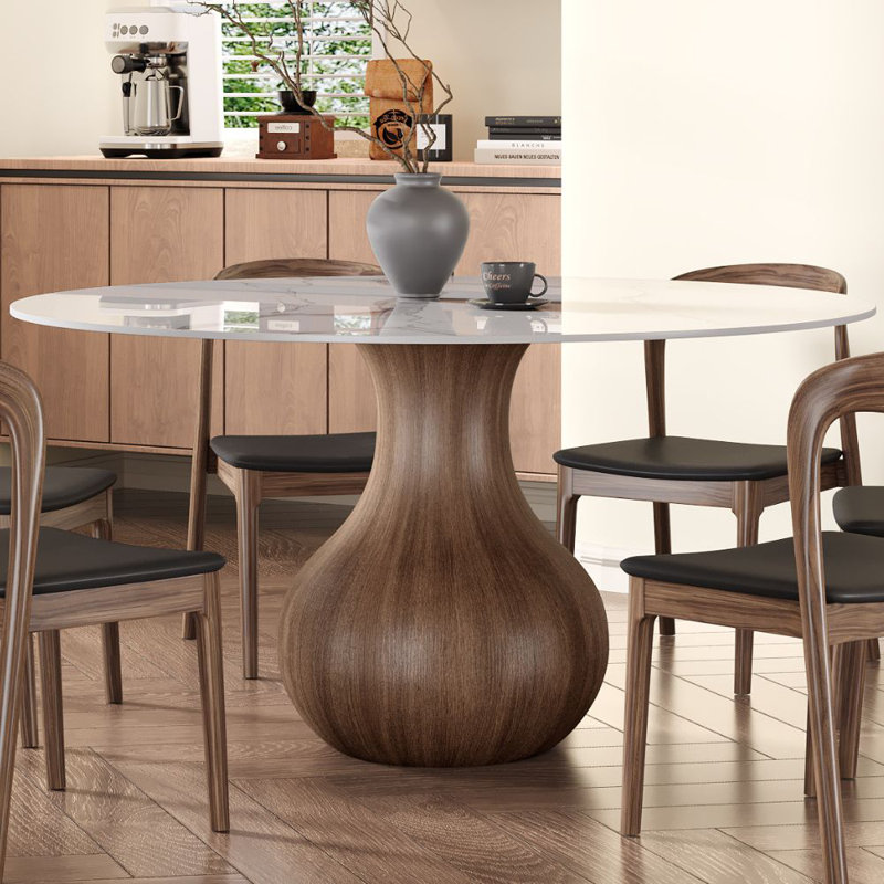 Table de salle à manger Otelia, Blanc, 29.52"H x 47.24"L x 47.24"W