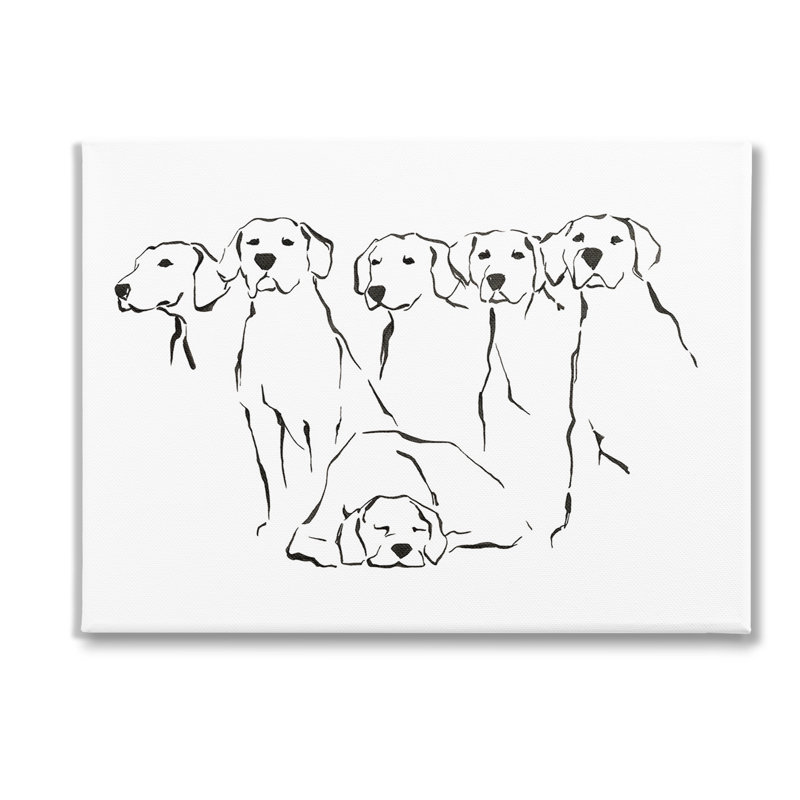"Minimal Dogs Doodle" par Ethan Harper sur toile, H 30 po x l 40 po