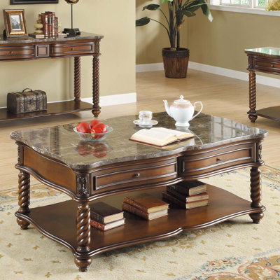 Table basse à plateau en marbre