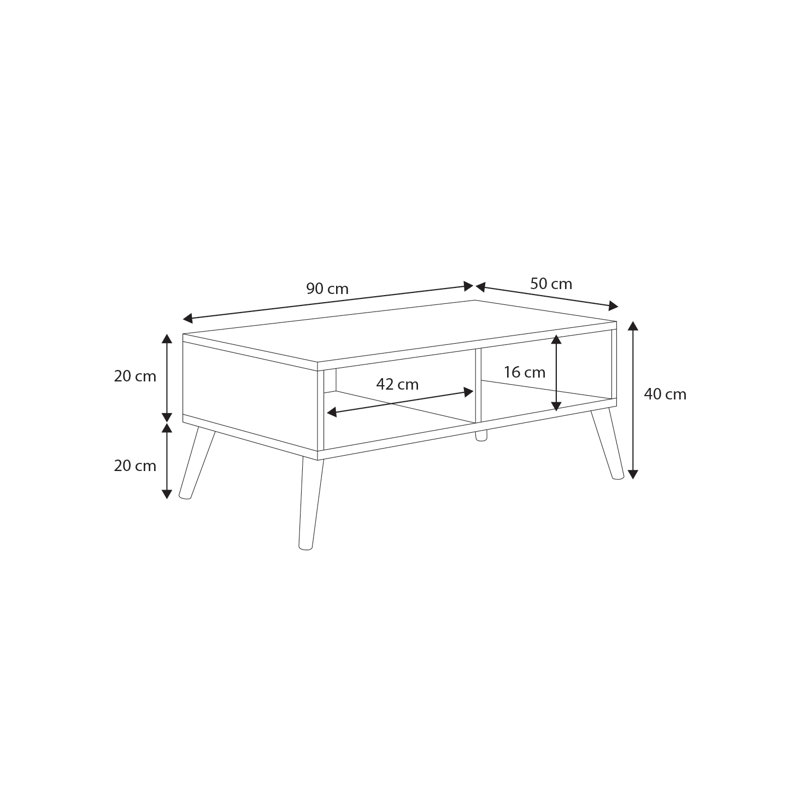 Tessie Four Leg Coffee Table, White