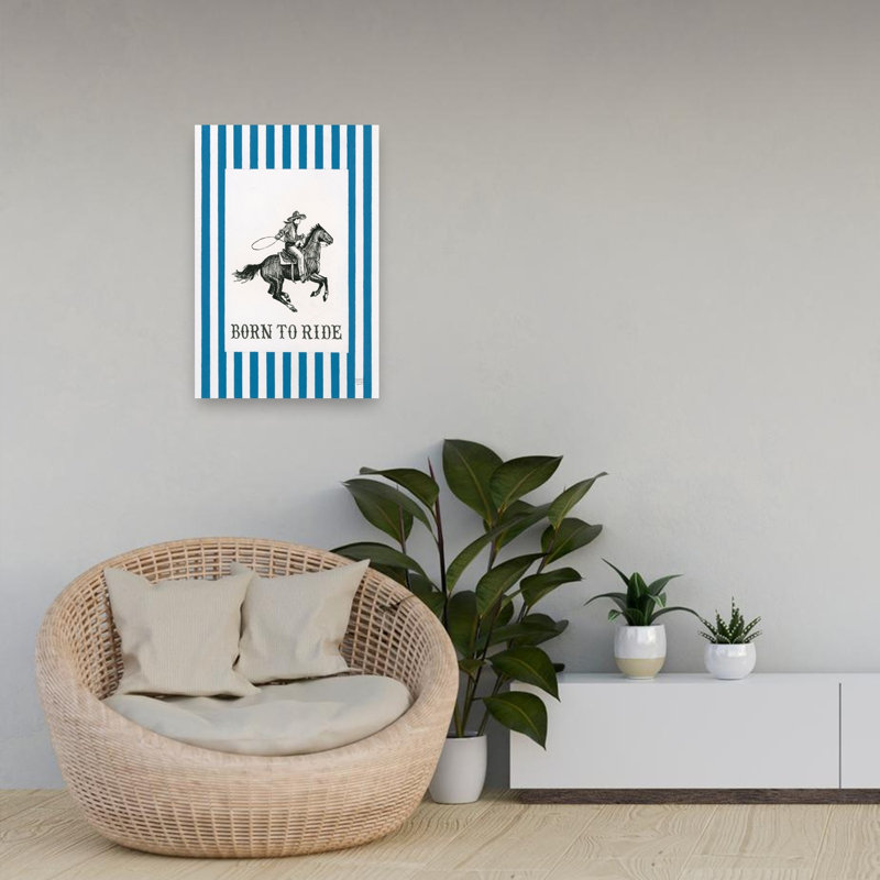 Yee Haw, né pour chevaucher un cheval rétro, art mural, H 24 po x l 16 po