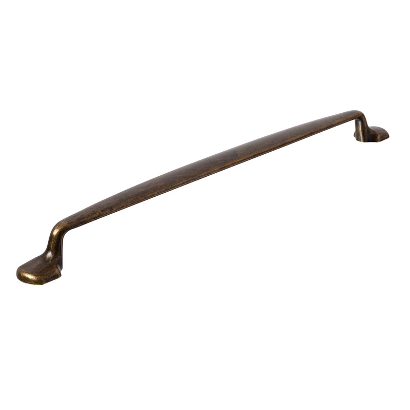 Worn Brass "Trento" Transitional Cabinet Hardware, 10" Drawer Pull