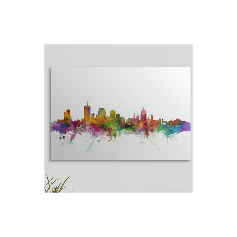 «Québec Canada Skyline» par Francy, impression, H 24 po x l 36 po x P 1,5 po, Toile
