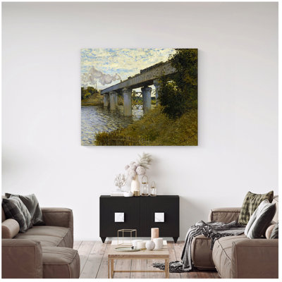 «Le pont du chemin de fer à Argenteuil» par Claude Monet, reproductions d'art classique sur toile, estampe numérique sur toile pour la décoration intérieure