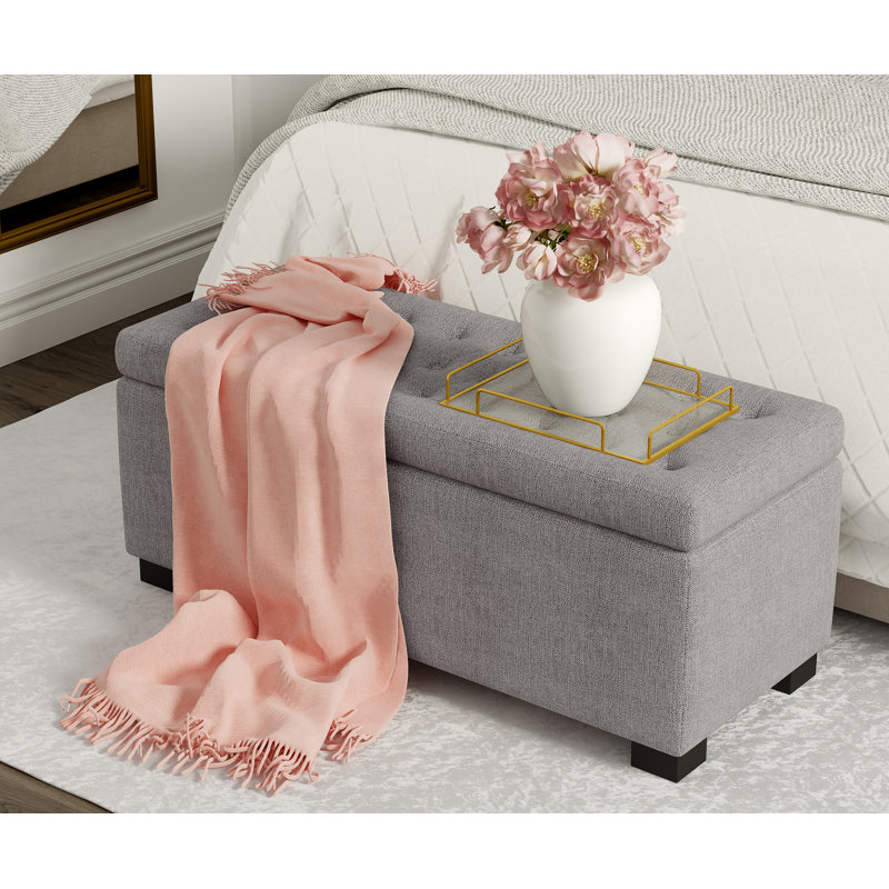 Arlo Arlo Storage Rectangular Organizer Bench, Gray