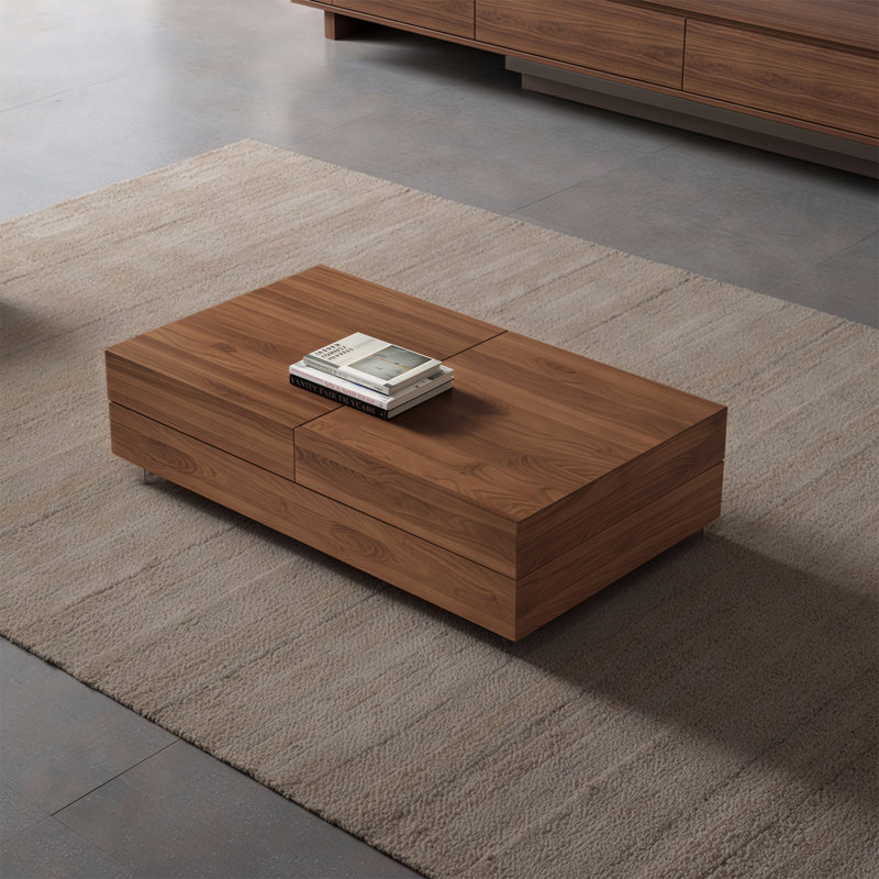 Sitting Room Storage Table, Extending Rectangle Design 120-208cm Walnut Finish Fast Dispatch From UK Warehouse – Dispatched Within 2 Days