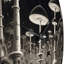 Enigmatique champignon magique en noir et blanc - horloge murale paysage abstrait-93380379
