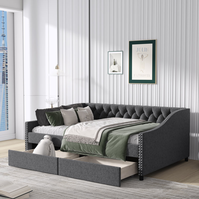 Upholstered Daybed, Gray
