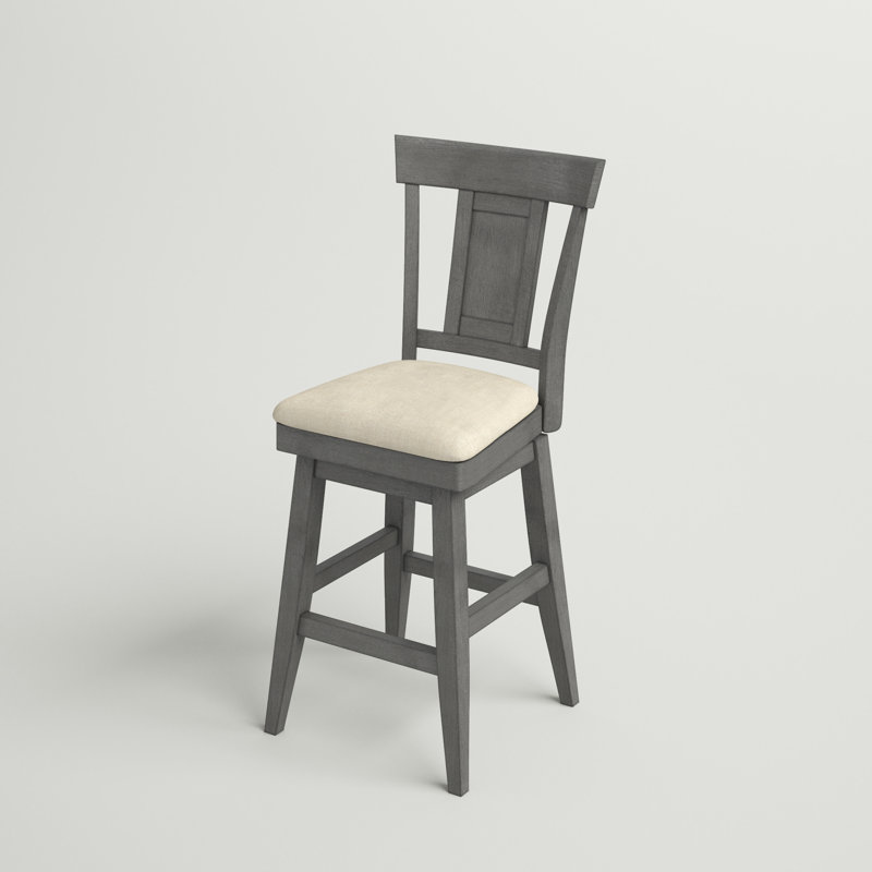 Sloan Swivel Upholstered Counter Stool, Antique Gray, Bar Stool (30.59” Seat Height)