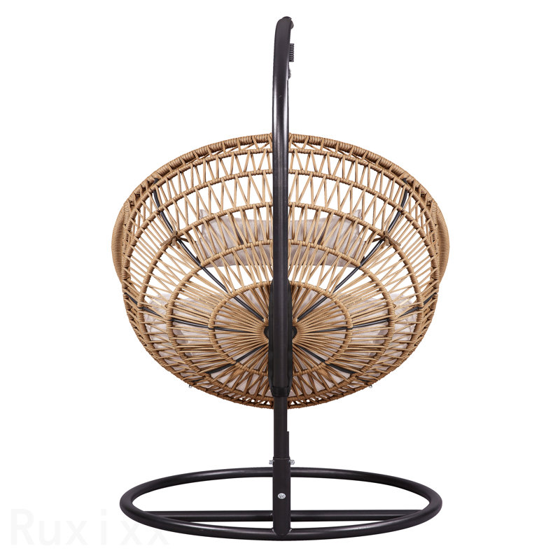 Beige Fabric & Rope Hanging Chair