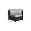 Monaco Brown And Grey Corner Chair And Ottoman Seating Set