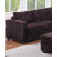 Ensemble de canapé modulaire en forme de L 4 pièces de style contemporain avec porte-gobelet à dossier en forme de C, pieds en plastique, repose-pieds, repose-pieds carrés, finition café, salon principal