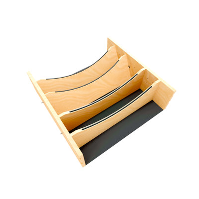 Craftsman Collection Solid Maple Adjustable Deep Drawer Divider Insert w/ Black Accents for 21”-24” Base Cabinet Drawers