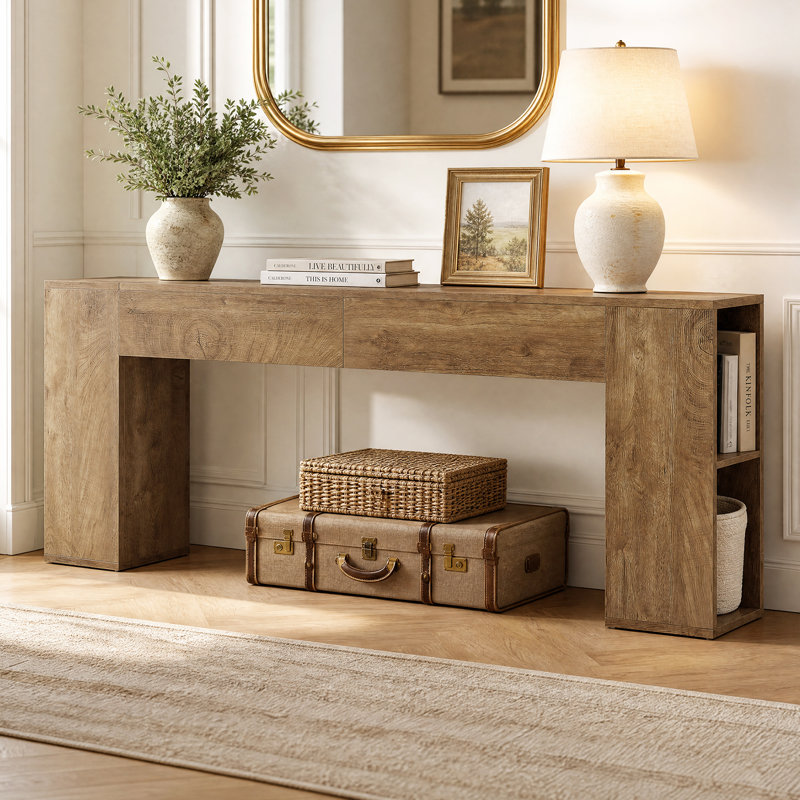 78.7 Inch Console Table, Brown