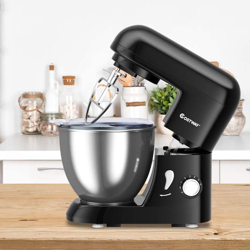 COSTWAY 6 Speed 4L Stand Mixer, Black