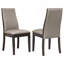 Chaise rembourrée taupe et espresso (ensemble de 2)