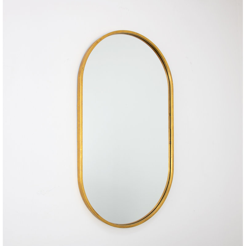 Tuma Oval Metal Mirror, Gold