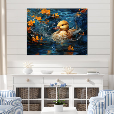 Art mural minimaliste, canard colvert