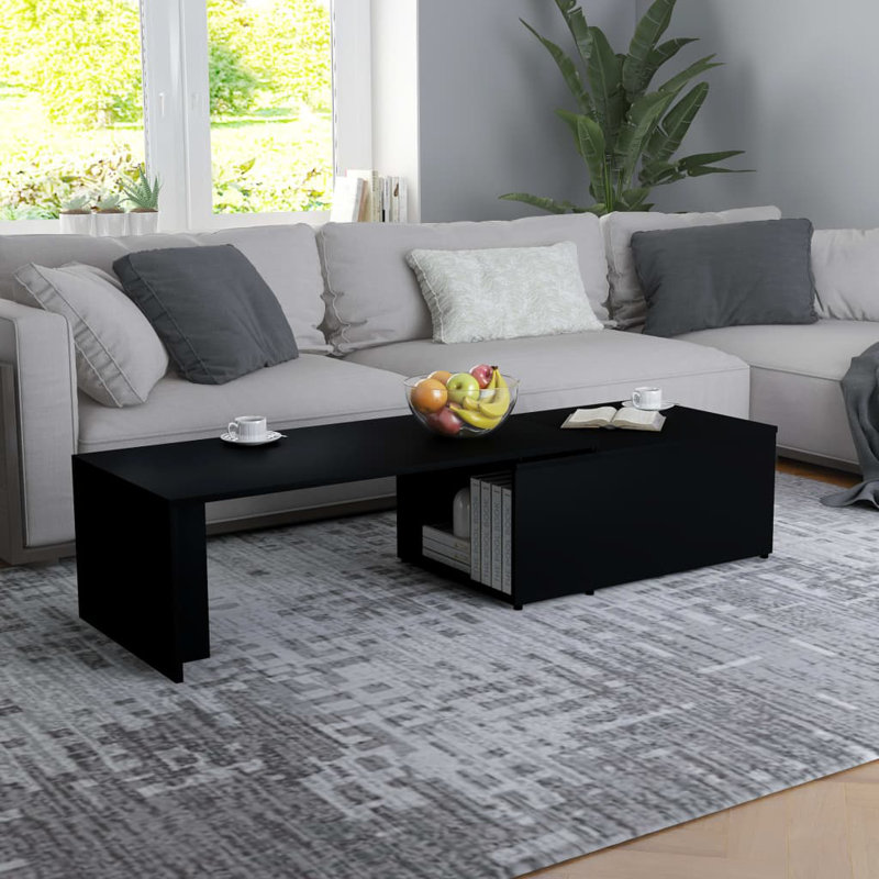 Mayme Floor Shelf Coffee Table, Black
