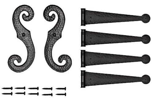 Charnières décoratives et crochets en «S», Noir