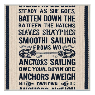 Washable Sailors sayings Nautical Area Rug