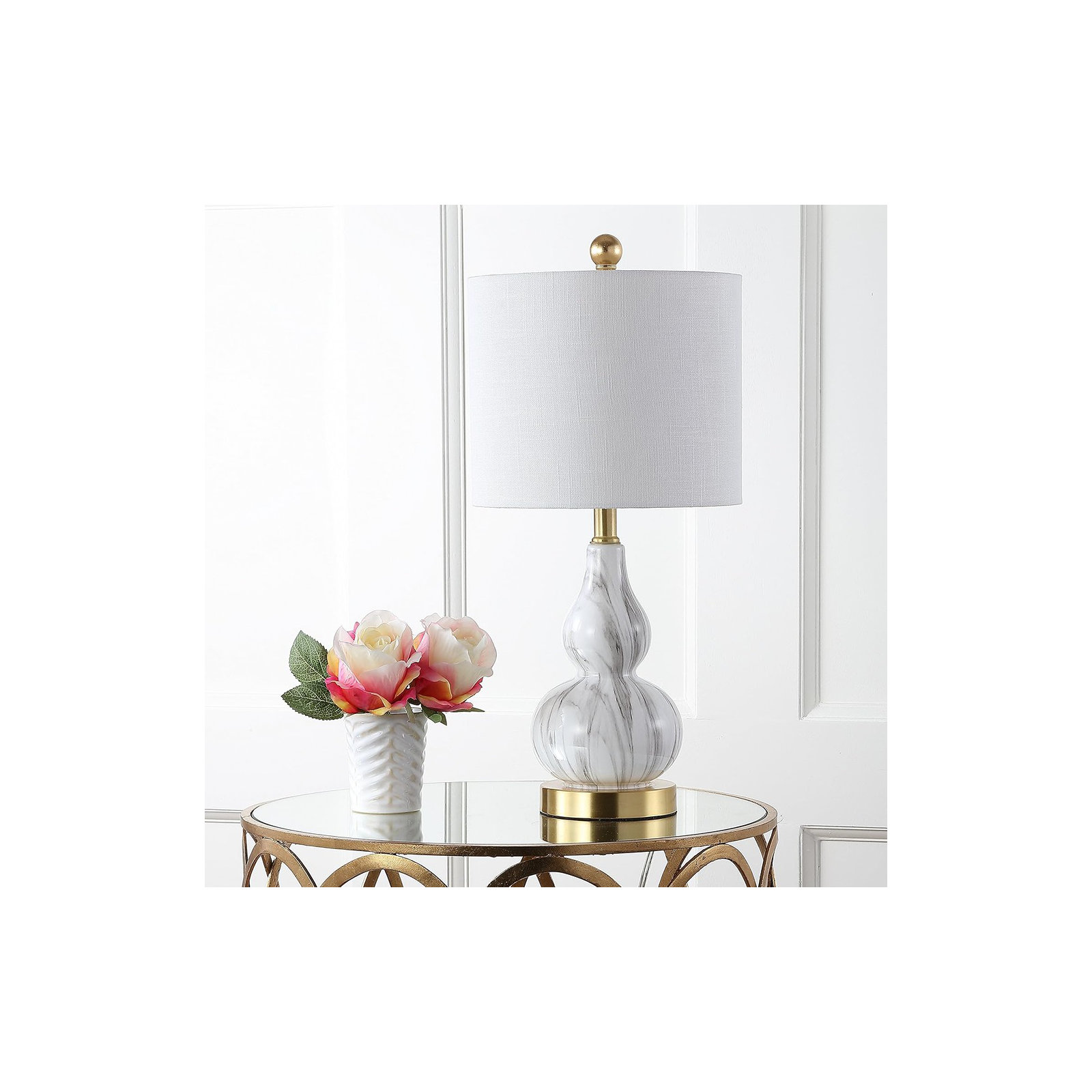 Galliano Table Lamp, Black/White