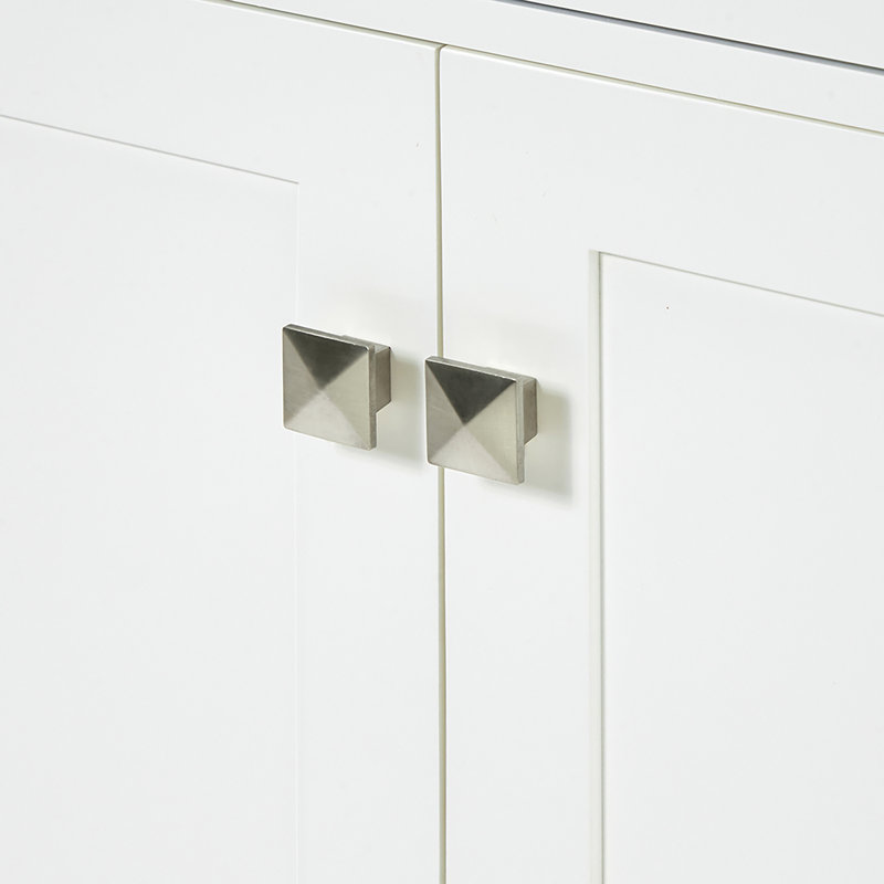 Meuble-lavabo simple 36 po avec plateau en marbre blanc de Carrare Macnair, Blanc