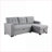 Sectional Sofa Pull-Out Sleeper with Storage Chaise &amp; Removable Cushions | Light Gray | Linen-124536104