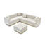 Tabouret de pieds carré moderne en velours beige - Repose-pieds confortable pour les espaces de vie-2016135528