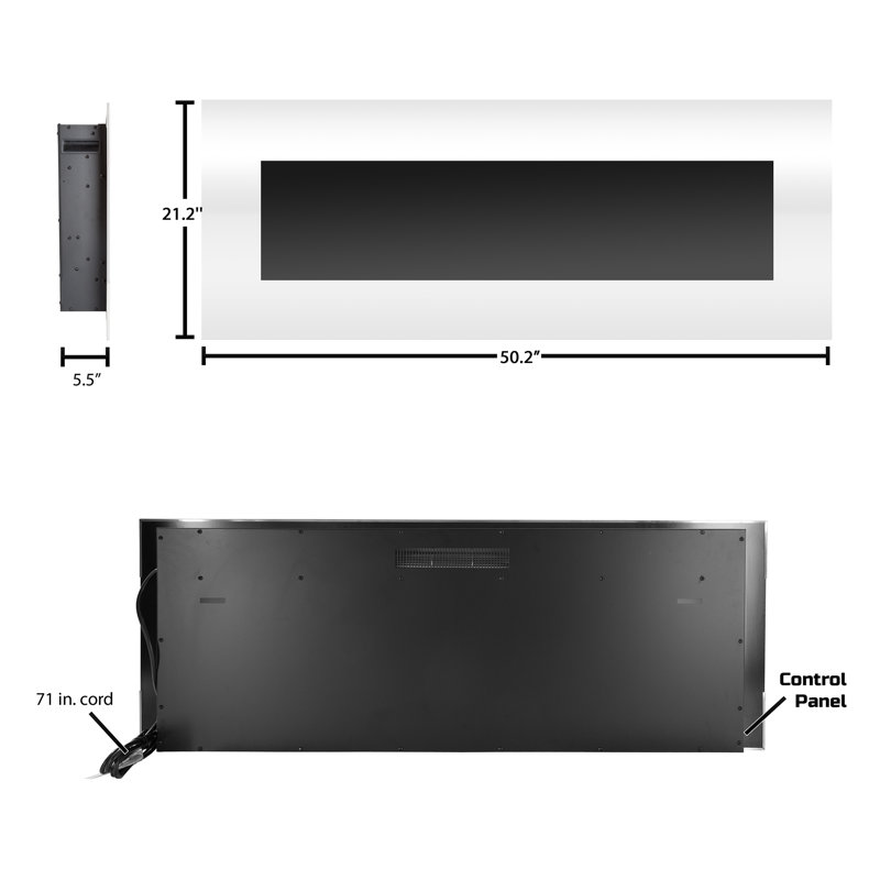 Grimaldi Wade Logan® 50.2 " W White Electric Fireplace