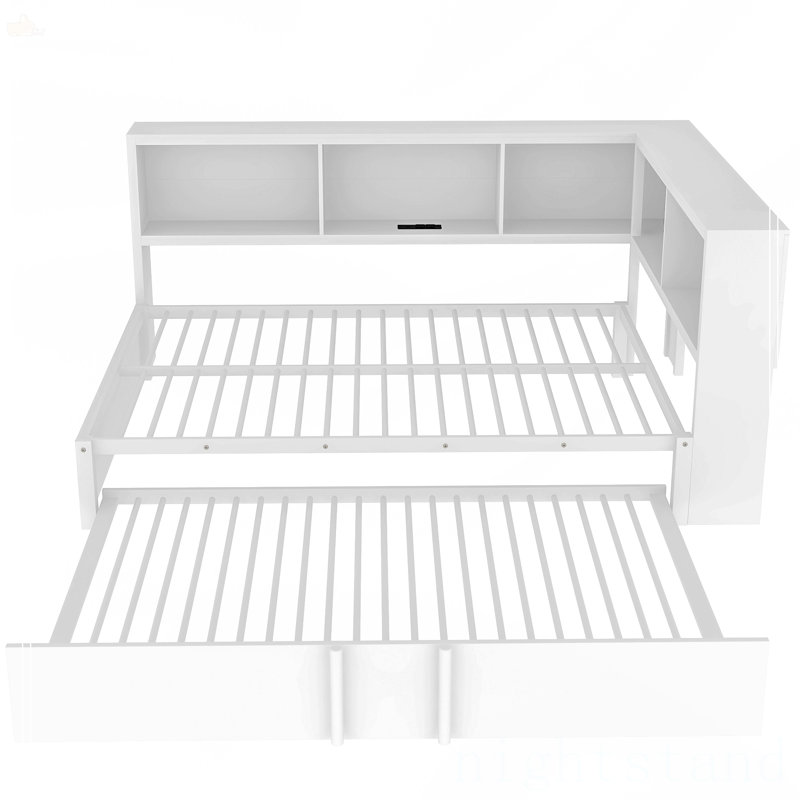 Lit de jour en métal avec lit gigogne, Noir