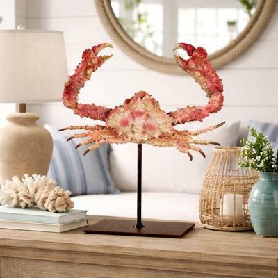 Nautical Crab Sculpture On Stand